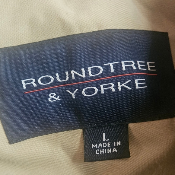 Roundtree & Yorke Mens Beige Jacket With Zipper And Button Closure Size Large - Picture 6 of 15